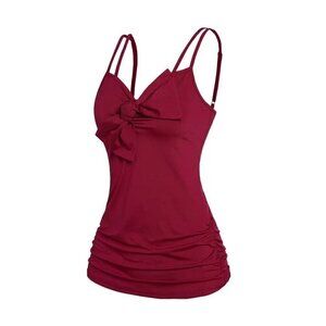 Dressfo, polyester strap blouse, red, for women, Size S, NWT